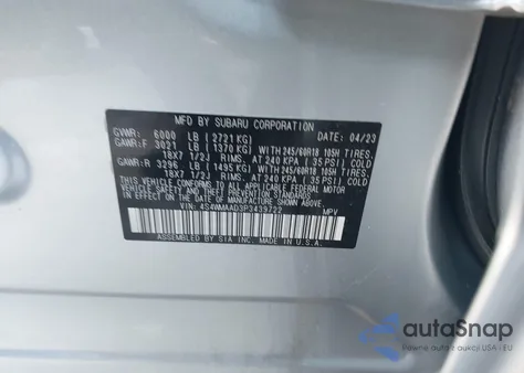 2023 Subaru Ascent Base 8-Passenger z USA, uszkodzony, nr VIN 4S4WMAAD3P3439722